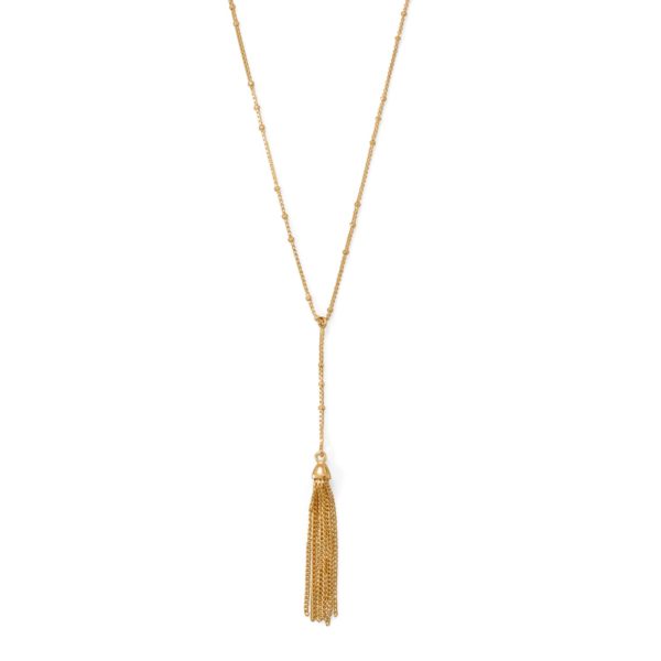 Darling Drop! 18+2 14 Karat Gold Plated Tassel Necklace