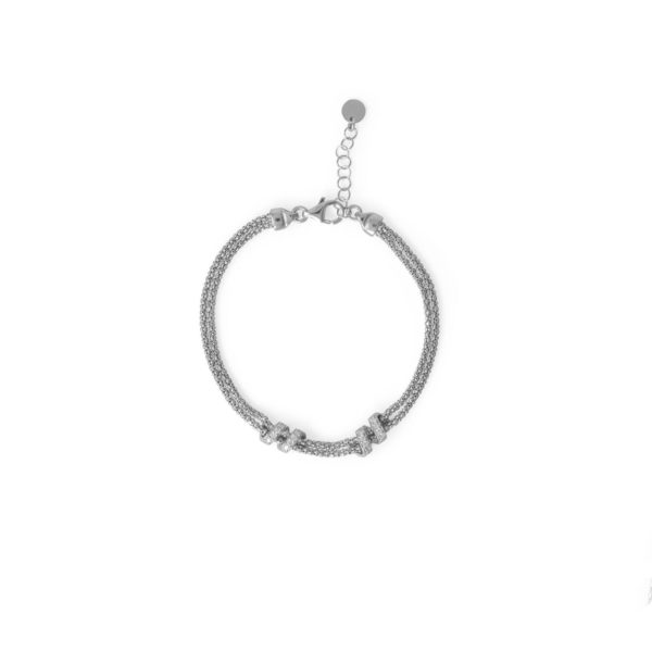 7+1 Italian Rhodium Plated Coreana CZ Wrap Bracelet