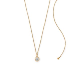 Gold Filled CZ Drop Necklace Adjustable
