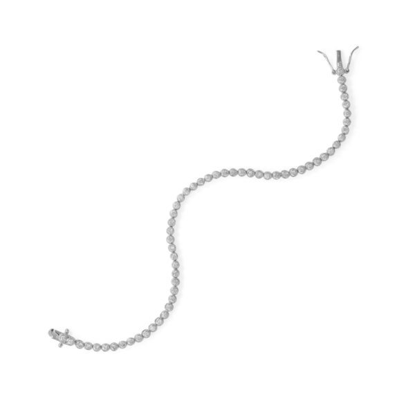 7.5 Rhodium Plated 2mm Round CZ Tennis Bracelet