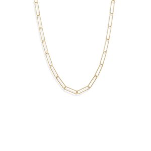 21 14 Karat Gold Plated Paperclip Chain Necklace
