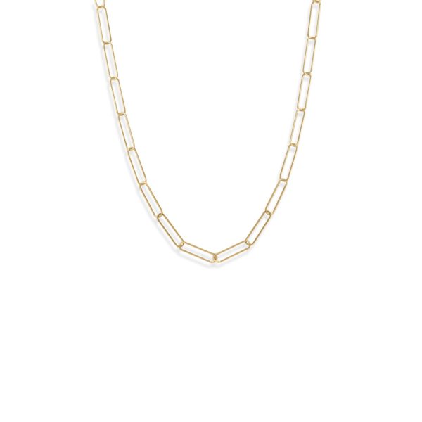 21 14 Karat Gold Plated Paperclip Chain Necklace