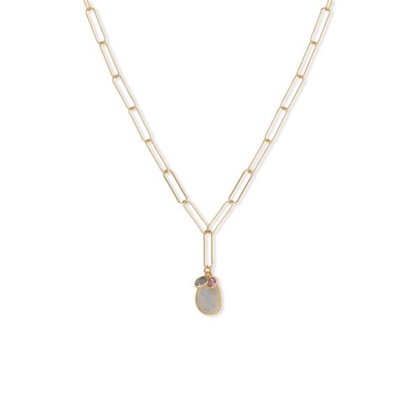 20 14 Karat Gold Plated Charm Drop Necklace