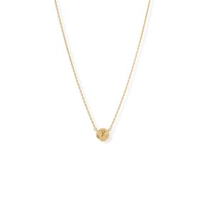16 + 2 14 Karat Gold Plated Wavy Disc Necklace