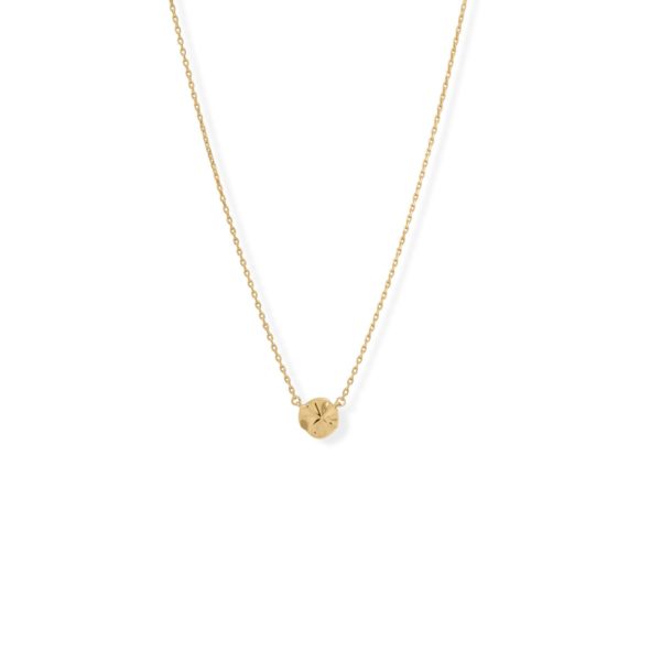 16 + 2 14 Karat Gold Plated Wavy Disc Necklace