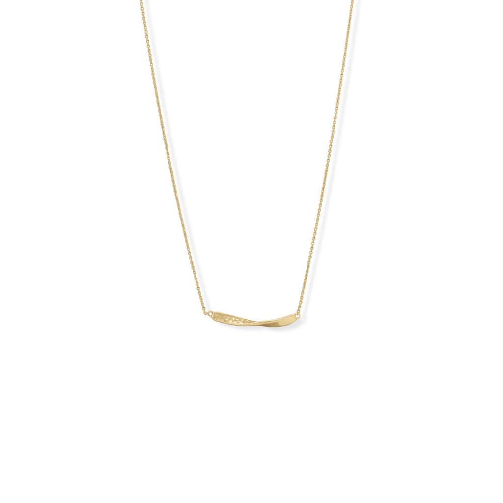 16 + 2 1/2 Twist Textured Bar Necklace