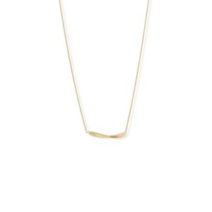 16 + 2 1/2 Twist Textured Bar Necklace