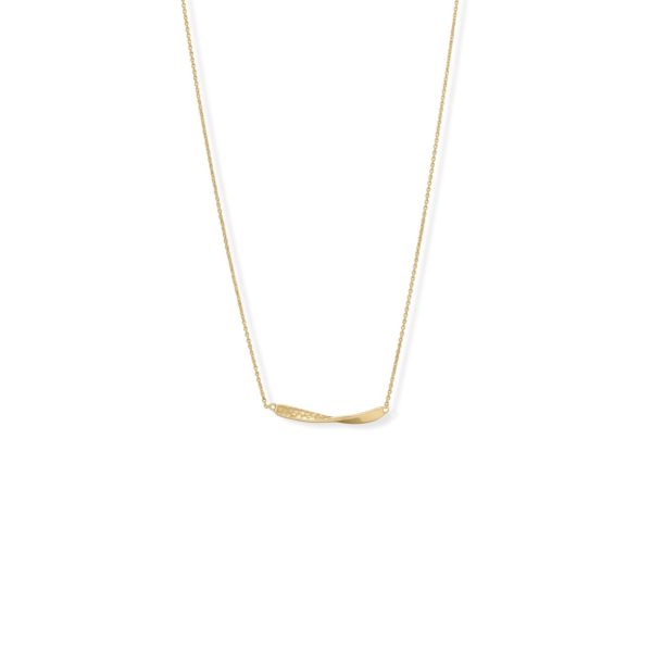 16 + 2 1/2 Twist Textured Bar Necklace