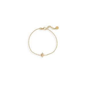 6.5+1 14 Karat Gold Plated CZ Star Bracelet