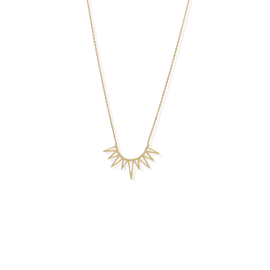 Rise and Shine! 16 + 2 14 Karat Gold Plated Beaded Sun Necklace