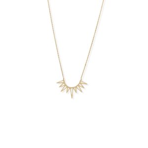 Rise and Shine! 16 + 2 14 Karat Gold Plated Beaded Sun Necklace