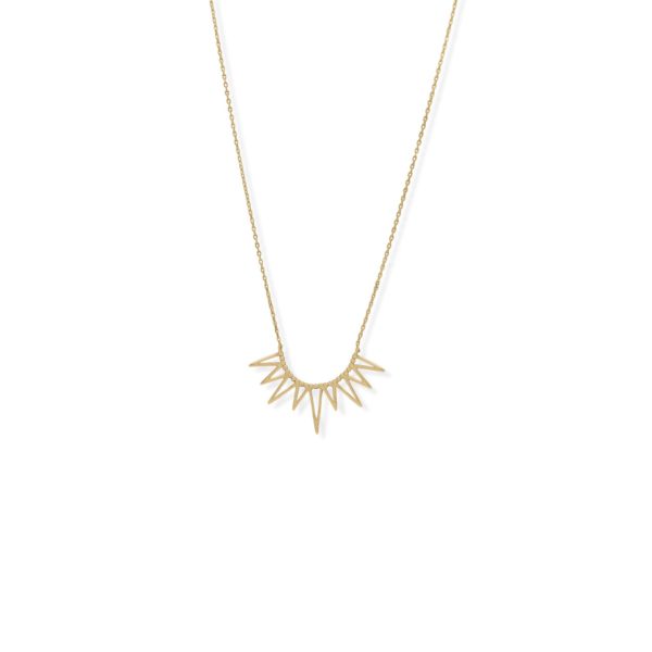 Rise and Shine! 16 + 2 14 Karat Gold Plated Beaded Sun Necklace