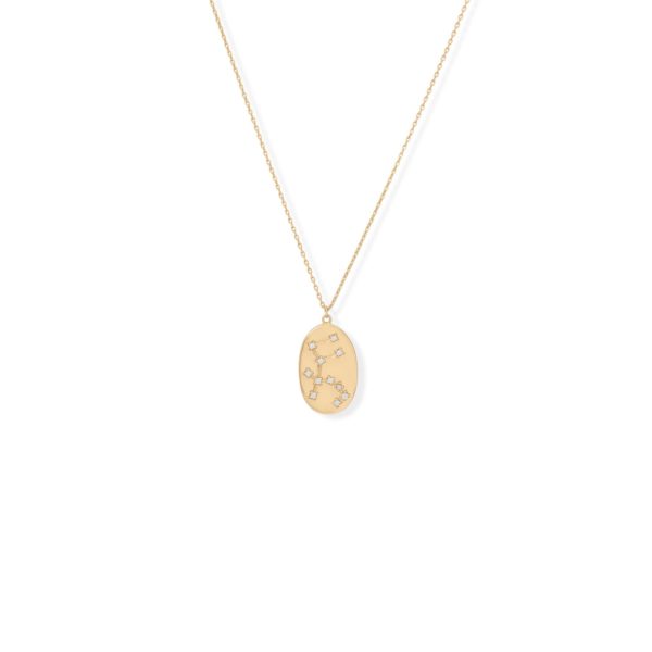 Cosmic Constellations! 16 + 2 Aquarius Oval Coin Necklace