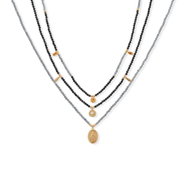 Black Spinel and Labradorite Necklace