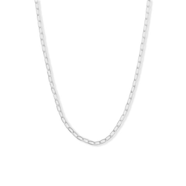 18 Smooth and Textured Link Necklace