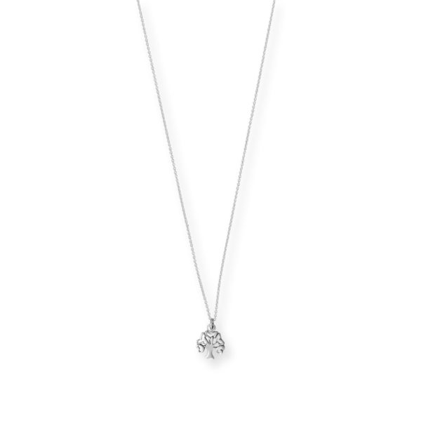 18 Oxidized Tree with Heart Leaves Necklace