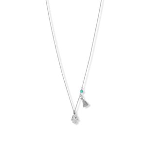 16 + 2 Teeny Tiny Tassel Necklace