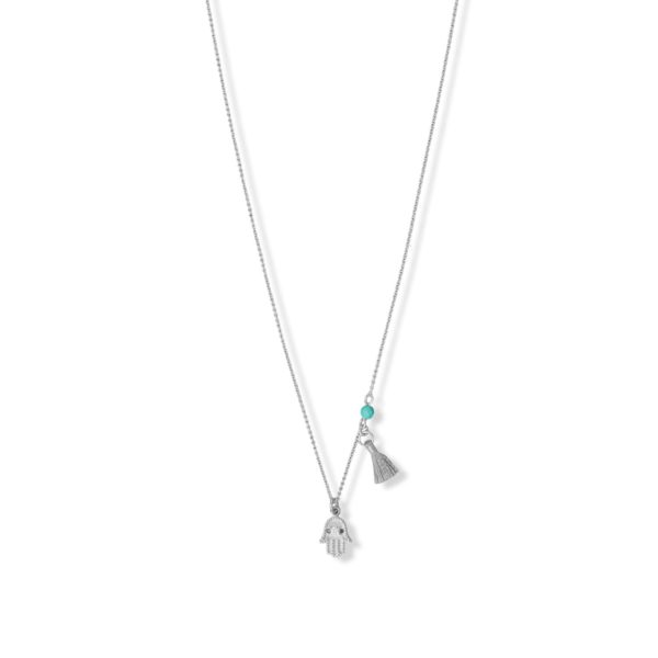16 + 2 Teeny Tiny Tassel Necklace
