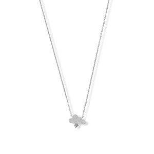 15 + 2 Rhodium Plated CZ Storm Cloud Necklace