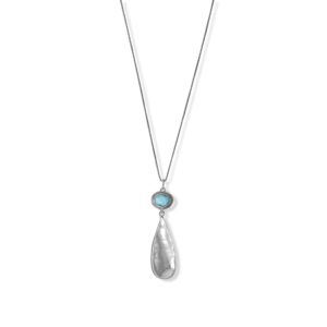 18 Larimar with Pear Drop Necklace