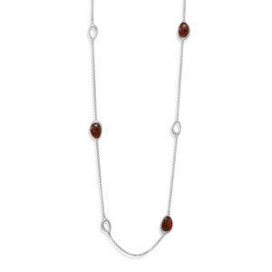 23.5 + 2 Baltic Amber and Open Link Necklace