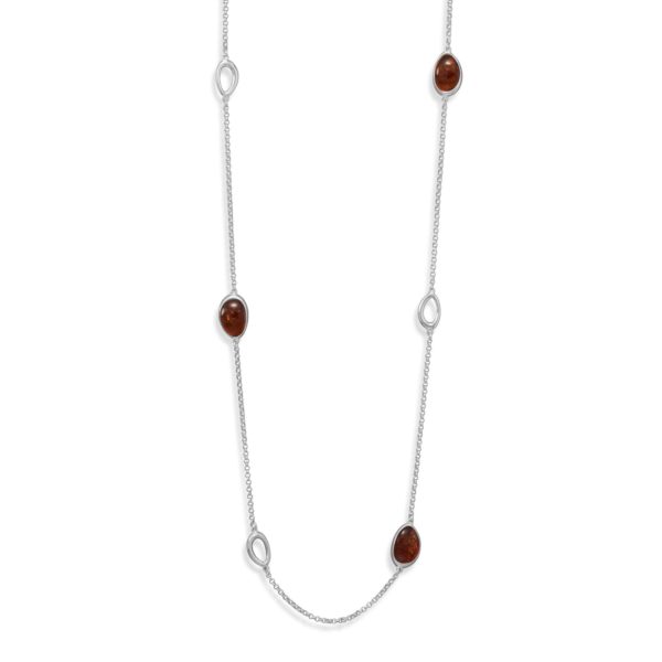23.5 + 2 Baltic Amber and Open Link Necklace