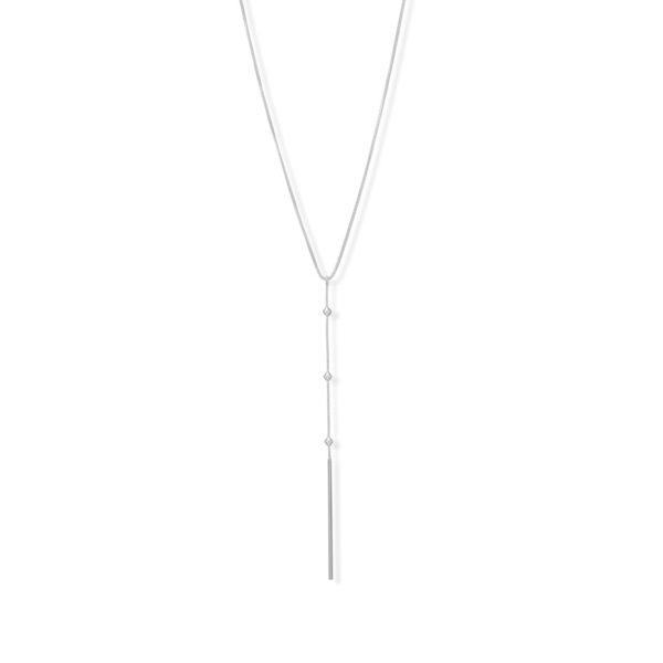 16 + 2 Beaded Bar Drop Necklace