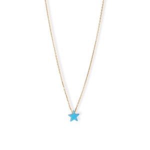 16 + 2 14 Karat Gold Plated Synthetic Opal Star Necklace