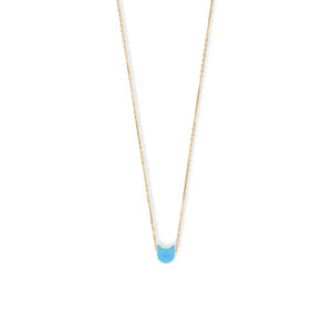16 + 2 14 Karat Gold Plated Synthetic Opal Kitty Necklace