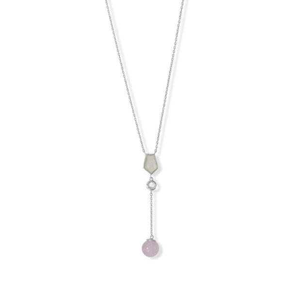 16 + 2 Rhodium Plated Mother of Pearl