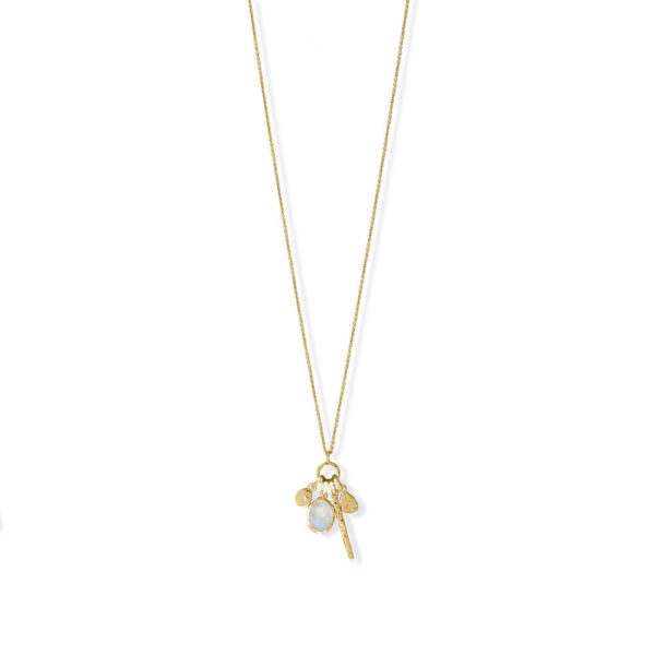 26 + 2 14 Karat Gold Plated Charm Drop Necklace