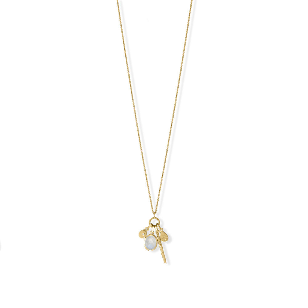 26 + 2 14 Karat Gold Plated Charm Drop Necklace