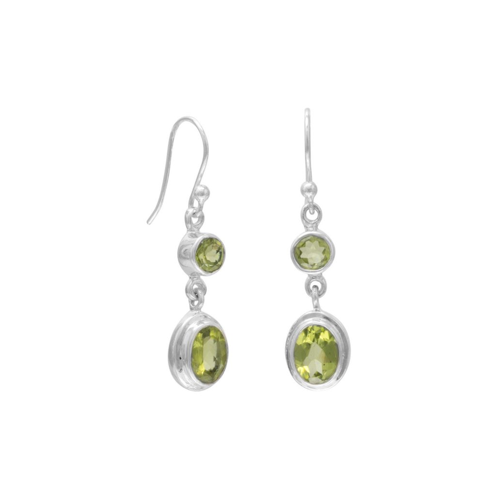 Round Peridot Polished Earrings