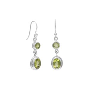 Round Peridot Polished Earrings