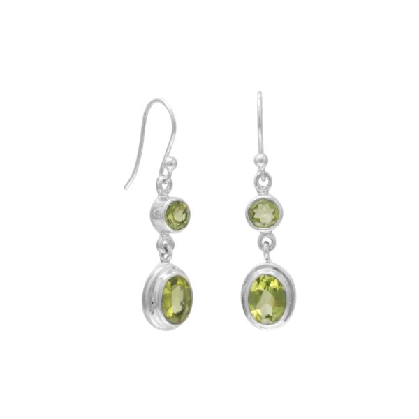 Round Peridot Polished Earrings