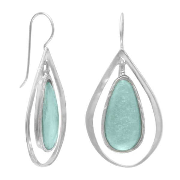 Roman Glass Earrings on French Wire