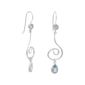 Sterling Silver Blue Topaz Earrings