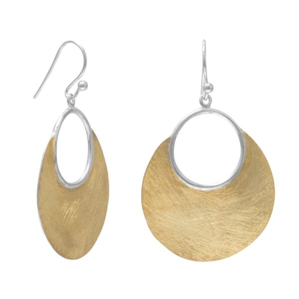 Brushed 14K Gold Plated Sterling Earrings
