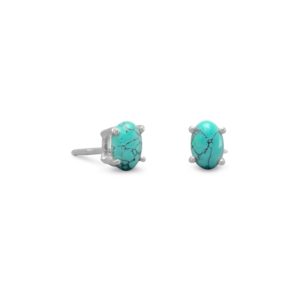 Stabilized Turquoise Stud Earrings