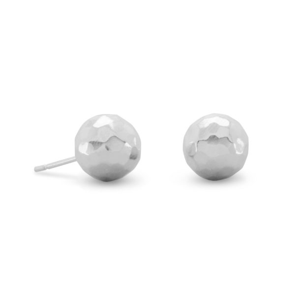 Sterling Silver Hammered Ball Earrings