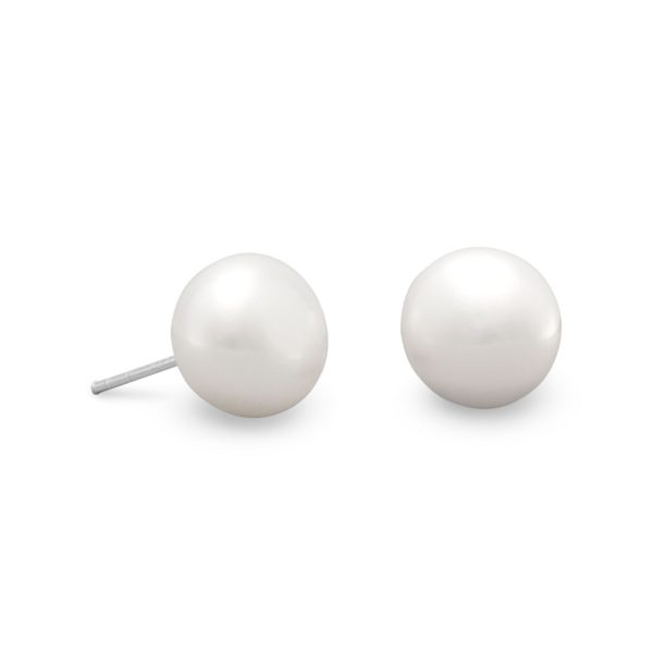 Cultured Freshwater Button Pearl Stud Earrings