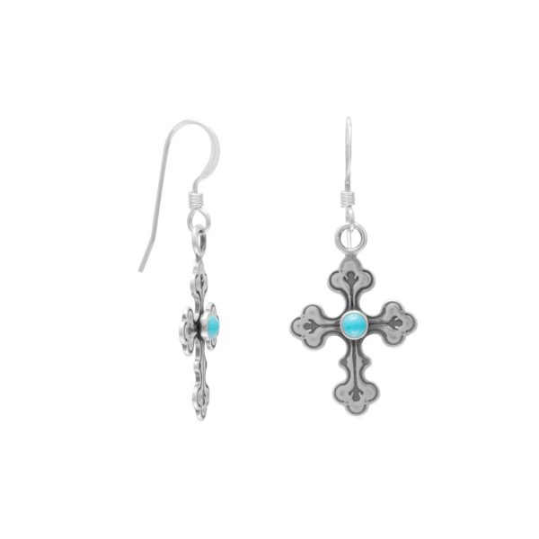 Turquoise Cross Earrings