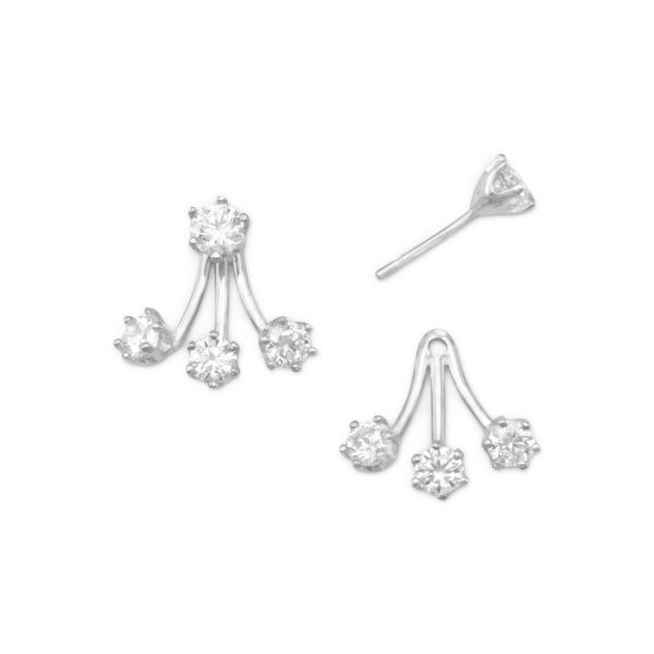Rhodium Plated CZ Earrings