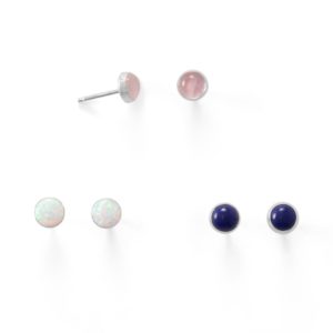 Set of 3 Synthetic White Opal