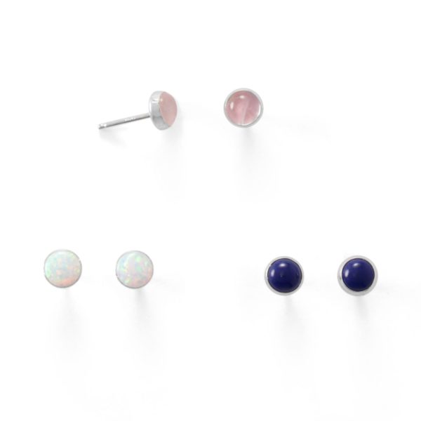 Set of 3 Synthetic White Opal