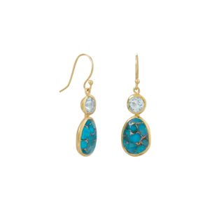 Gold Plated Turquoise Earrings