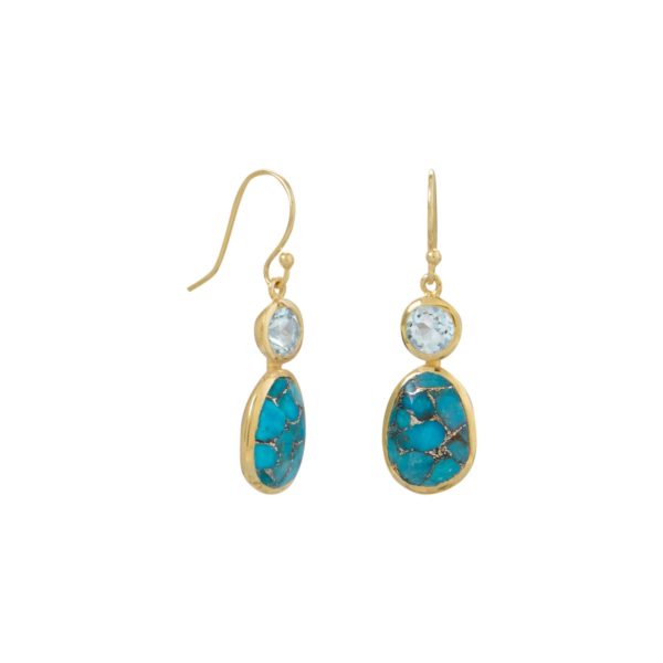 Gold Plated Turquoise Earrings