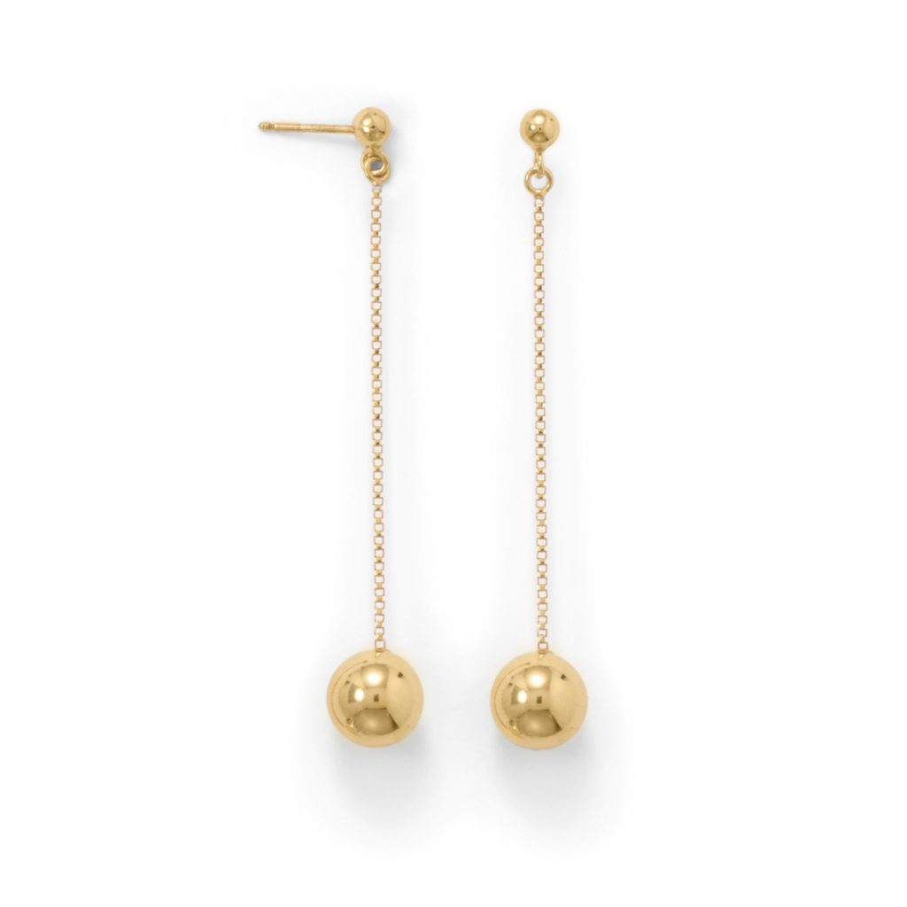 Gold Plated Bead Earrings