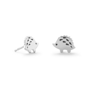 Sterling Silver Enamel Hedgehog Earrings