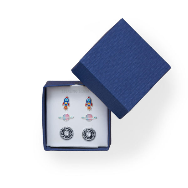 Planet and Disc Earring Set